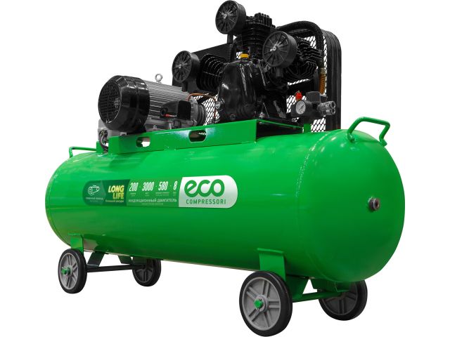 Компрессор ECO AE-2005-2 ременной (580 л/мин, 8 атм, ременной, масляный, ресив. 200 л, 380 В, 3.00 кВт) (AE-2005-2)