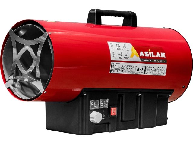Нагреватель воздуха газовый ASILAK SLG-50000T прям., 50 кВт, термостат, переносной (Мощность 50кВт; Производительность 872 м3/ч; Тип газа: Пропан; Тер (AS6310-6)
