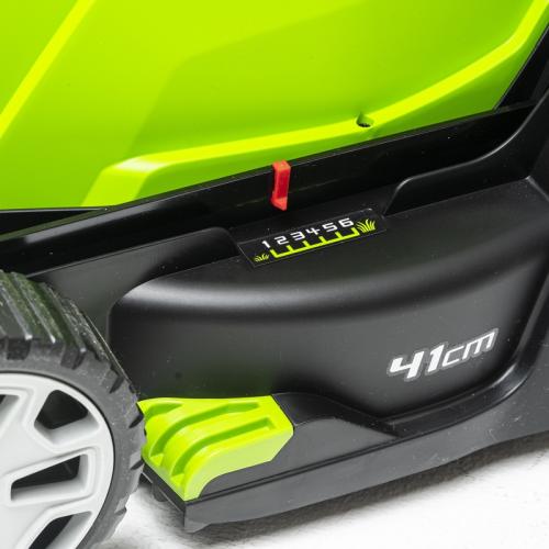 Газонокосилка Greenworks G24X2LM41K2X 24V (41 см) аккумуляторная, с 2×АКБ 4 А/ч и двойным ЗУ